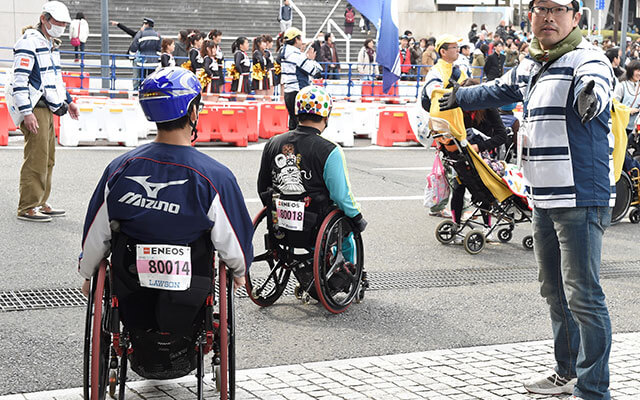 【車いすサポート】2km車いす誘導の様子